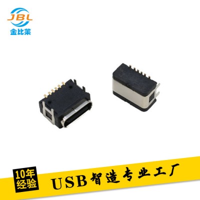 防水USB TYPE-C 6P母座 板上H4.6 四