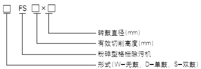 粉碎型格柵除污機型號說明